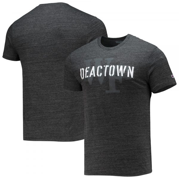 Men's Champion Heathered Black Wake Forest Demon Deacons Tri-Blend T-Shirt