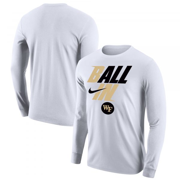Men's Nike White Wake Forest Demon Deacons Legend Bench Long Sleeve T-Shirt