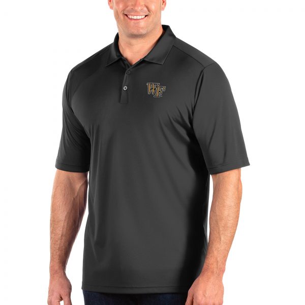 Men's Antigua Charcoal Wake Forest Demon Deacons Big & Tall Tribute Polo