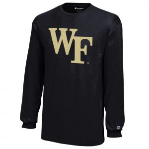 Youth Champion Black Wake Forest Demon Deacons Jersey Long Sleeve T-Shirt