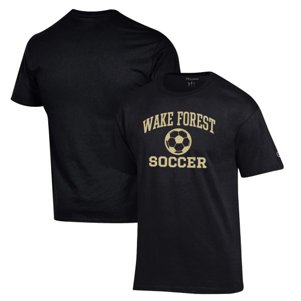 Men's Champion Black Wake Forest Demon Deacons Soccer Icon T-Shirt