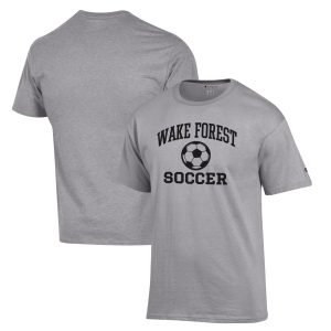 Men's Champion Gray Wake Forest Demon Deacons Soccer Icon T-Shirt
