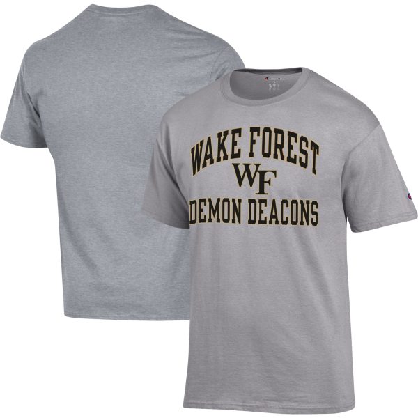 Men's Champion Heather Gray Wake Forest Demon Deacons High Motor T-Shirt