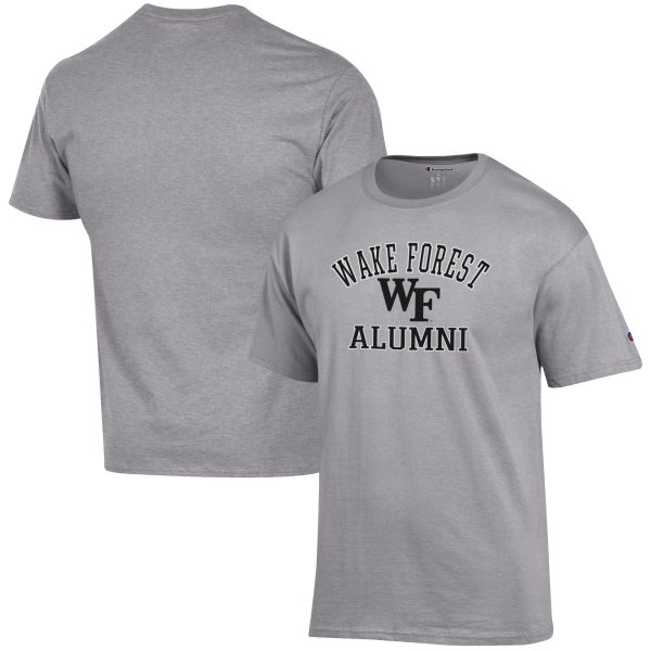 Men's Champion Gray Wake Forest Demon Deacons Alumni Logo T-Shirt
