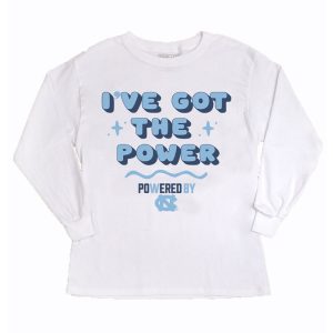 Girls Youth Gameday Couture White North Carolina Tar Heels PoweredBy Got the Power Long Sleeve T-Shirt
