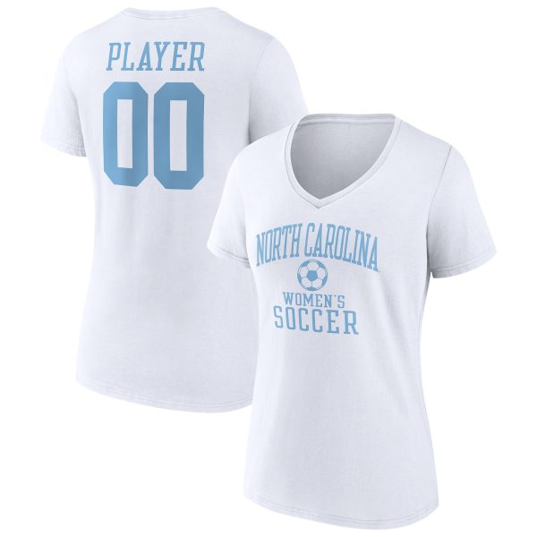 Women's Fanatics Branded White North Carolina Tar Heels Women's Soccer Pick-A-Player NIL Gameday Tradition V-Neck T-Shirt