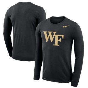 Men's Nike Black Wake Forest Demon Deacons Legend Wordmark Performance Long Sleeve T-Shirt