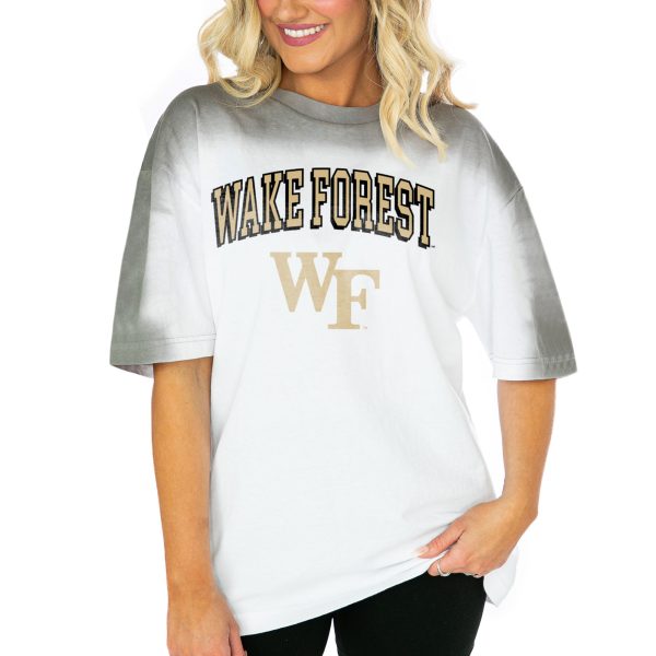 Women's Gameday Couture White Wake Forest Demon Deacons Interception Oversized T-Shirt