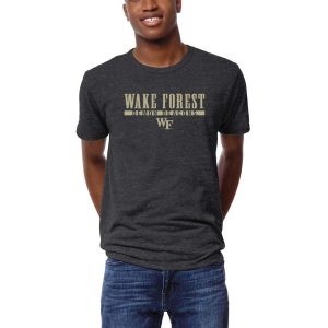 Men's League Collegiate Wear Heather Charcoal Wake Forest Demon Deacons Victory Falls Tri-Blend T-Shirt
