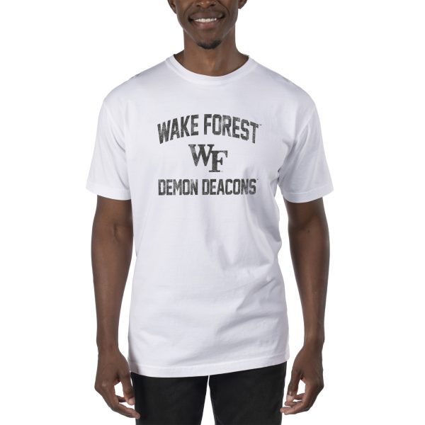 Men's Uscape Apparel White Wake Forest Demon Deacons Garment Dyed T-Shirt