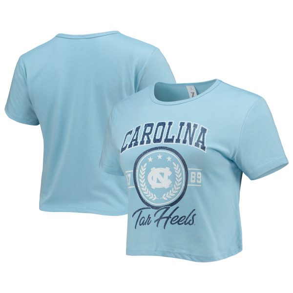 Women's ZooZatz Carolina Blue North Carolina Tar Heels Core Laurels Cropped T-Shirt
