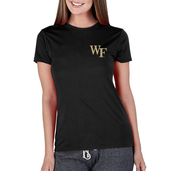 Women's Concepts Sport Black Wake Forest Demon Deacons Marathon Knit T-Shirt