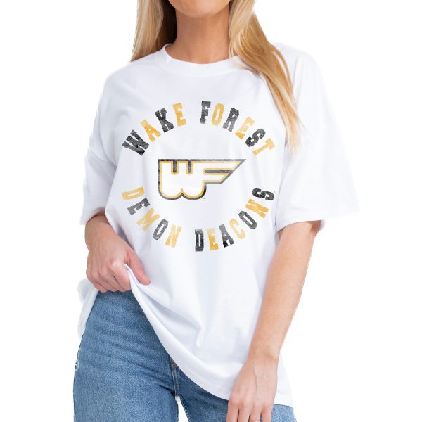 Women's Gameday Couture White Wake Forest Demon Deacons This Time Around Oversized T-Shirt