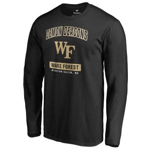 Men's Black Wake Forest Demon Deacons Campus Icon Long Sleeve T-Shirt