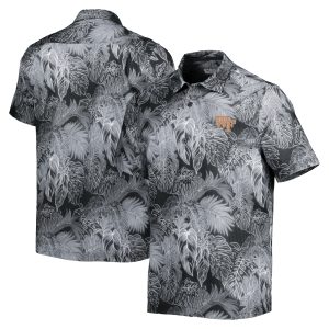 Men's Tommy Bahama Black Wake Forest Demon Deacons Coast Luminescent Fronds IslandZone Button-Up Camp Shirt