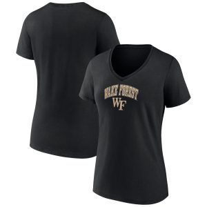 Women's Fanatics Branded Black Wake Forest Demon Deacons Campus V-Neck T-Shirt