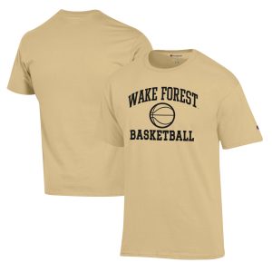 Men's Champion Gold Wake Forest Demon Deacons Basketball Icon T-Shirt